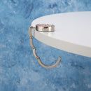 5pcs Portable Metal Foldable Bag Hook Holder Purse Hanger (Pink)