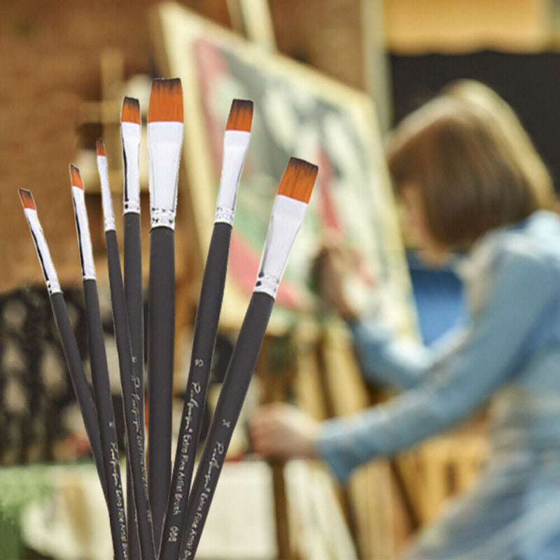 9pcs Nylon Hair Watercolor Oil Acrylic Painting Brushes Pens DIY Art Tools
