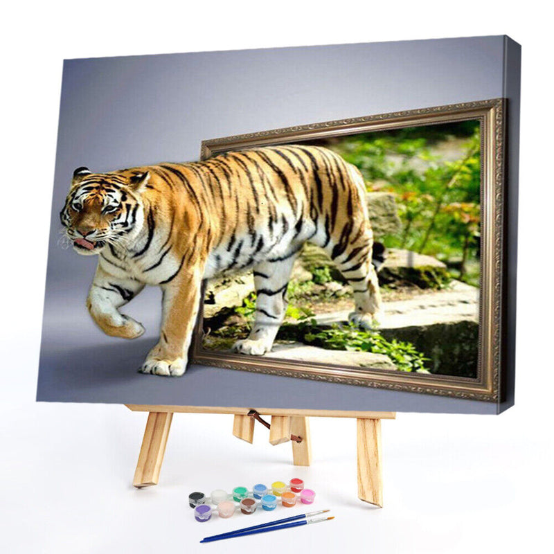 Tiger Oil Paint By Numbers Kit DIY Acrylic Painting on Canvas Drawing Picture
