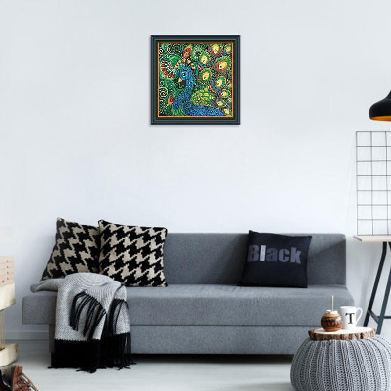 5D DIY Special-shaped Diamond Painting Peacock Cross Stitch Embroidery Kit Newly
