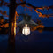 LED Solar Light Wrought Iron Lantern Hanging Tungsten Bulb Light Decor (A) Newly