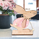Wooden Easter Bunny Desktop Ornament Rabbit DIY Craft Table Decor (JM01128)