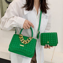 Women Simple Fashion PU Leather Handbag Female Chain Autumn Travel Handbags