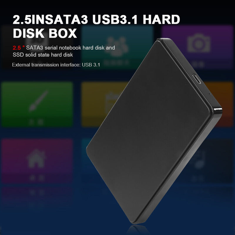 HDD Case 2.5 USB 3.1 SATA3 Hard Drive Enclosure SSD (Type-C to USB 3.1)