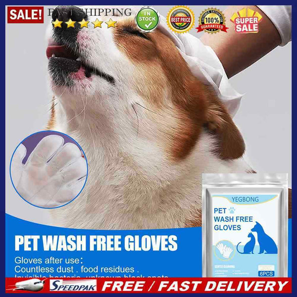 6pcs Cleaning Gloves No Rinse Disposable Gloves Wipes Stain Remover Pet Products