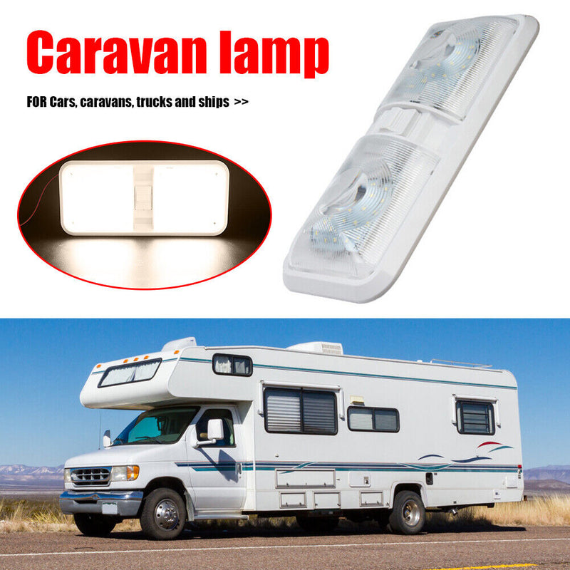 12V 48 LED RV Boat Ceiling Light with Switch Dome Lamp for Marine Caravan Camper