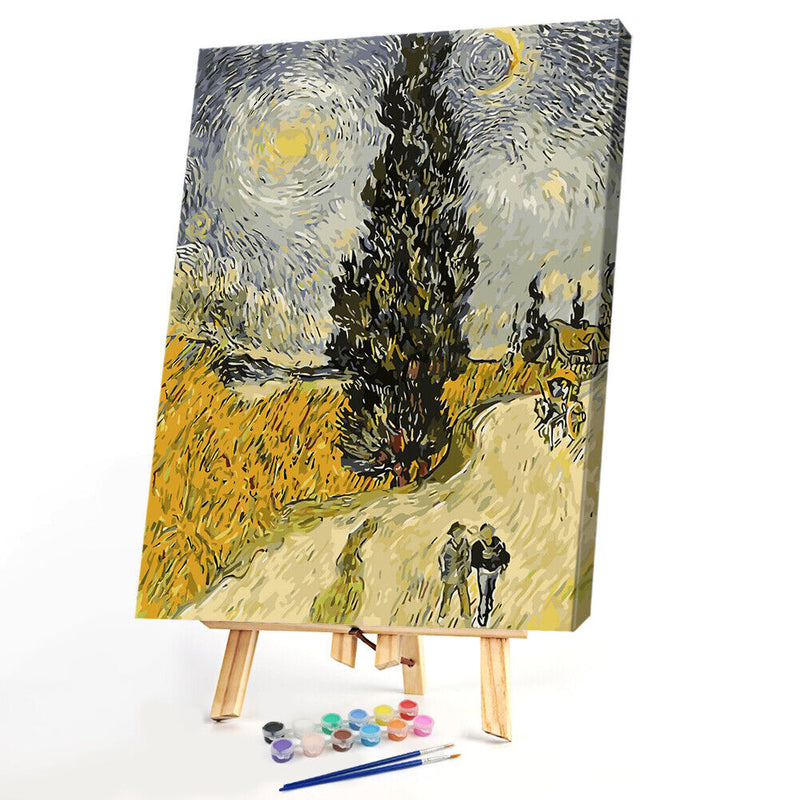 DIY Painting By Number Picture Hand Painted Treetop Drawing Wall Craft for Fun