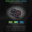 Car Boat Motorcycle LED Digital Voltmeter with On/Off Switch Low Voltage Alarm