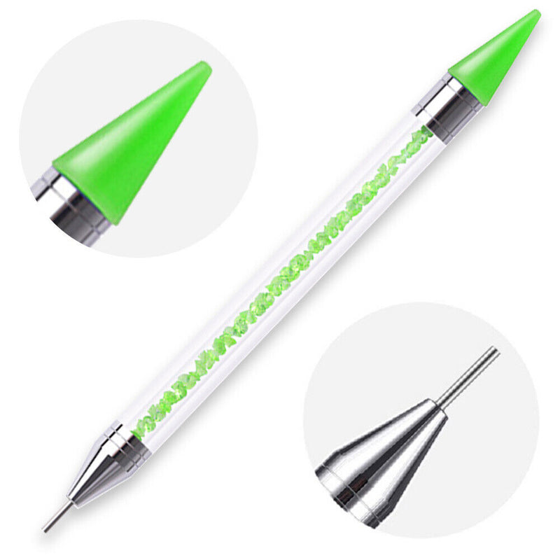 Dual Heads Dotting Wax Pen Point Drill Picker Nail Art Studs Dotter DIY Tools