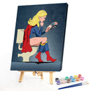 Superhero Oil Paint By Numbers Kit DIY Acrylic Painting on Canvas Frameless