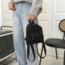 Female Preppy Style Lamb Wool Backpack Women Winter Solid Color Mini Rucksacks