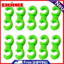 10pcs Bicycle Brake Gear Cable S Style Clips Pants Guide Line Hook (Green)