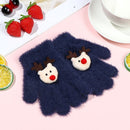 Cartoon Children's Warm Gloves Mink Knitted Gloves Half-finger Gloves