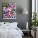 Oil Paint by Numbers Flower Girl Canvas Artwork Living Room Picture Decoratio