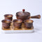Portable Chinese Gongfu Kung Fu Tea Set Rotating Ceramic Teapot Teaware (D)