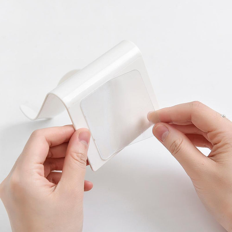 Drainage Soap Box Plastic Soap Collection Shelf Wall Holder Tray (White)