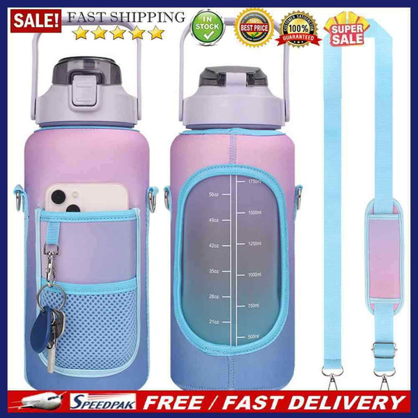 2L Water Bottle Cover Neoprene Handheld Crossbody Shoulder Kettle Carrier H