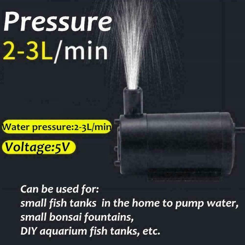 USB Small Water Mini Ultra Mute Submersible Pump 1 Pump Oxygen M~ 5V U3A9