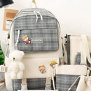 5pcs/set Aesthetic Backpacks Casual Shoulder Tote Bag Portable for Travel Office