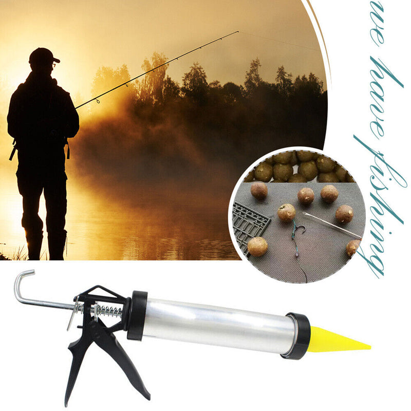 Carp Fishing Boilie Gun with 4pcs Spare Nozzles Sausage Bait Ball Making Tackle