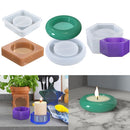 Handmade Candlestick Mold Candle Holder Hexagon/Square/Oval Shape Silicone Mold