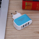 3USB EU Plug LED Mobile Phone Charger Multi-Head Travel Charger(2A)(Blue)