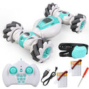 4WD Watch Gesture Sensor 2.4GHz RC Stunt Car Toys with 2 Battery (Green) Newly