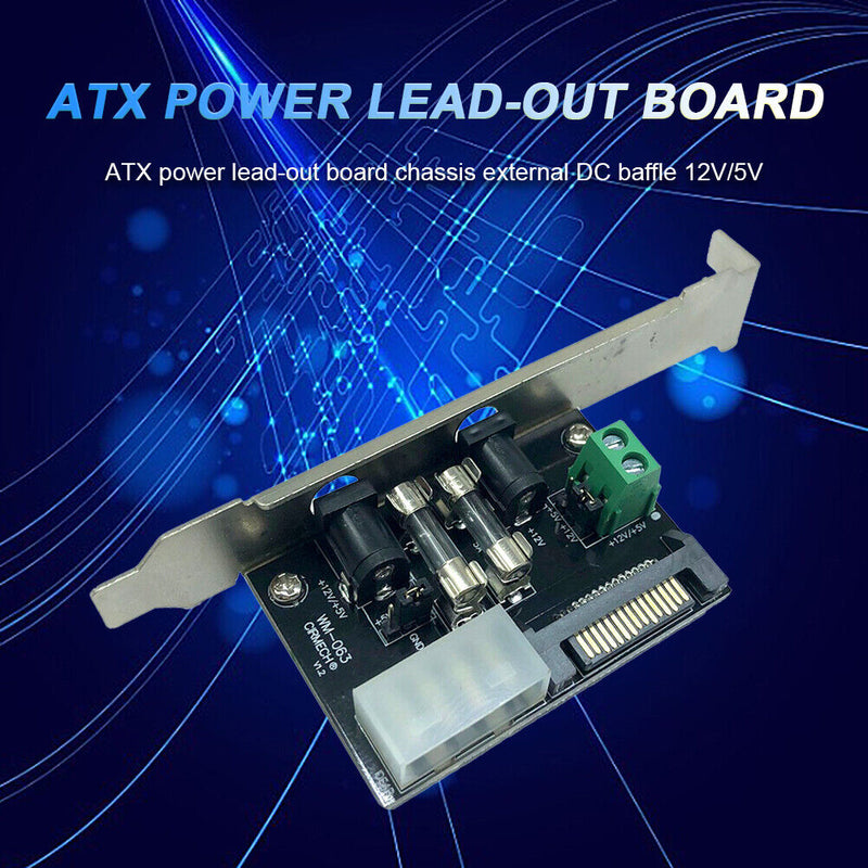 Computer PC ATX Power Lead-out Board 12V/5V Chassis External DC Baffle Board Kit