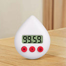 Water Drop Electronic Countdown LCD Digital Timer Study Alarm Clock (White)