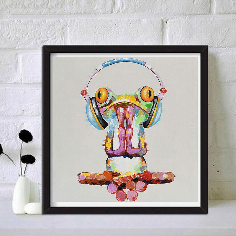 5D DIY Full Drill Diamond Painting Music Frog Embroidery Craft Kit Home Wall Art