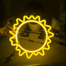 LED Neon Lights Sun Planet Sign Fairy Wall Art Night Lamp Lighting (Yellow)