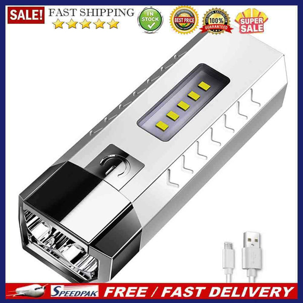 USB Rechargeable COB LED Torch 500lm Handheld Waterproof Flashlight Power B