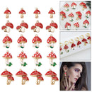 20pcs Mushroom Pendant Charms for Bracelet Necklace Keychain Crafts Accessories