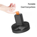 Multifunctional Mini Fan with LED Light Desktop Ceiling Cooler (Black)