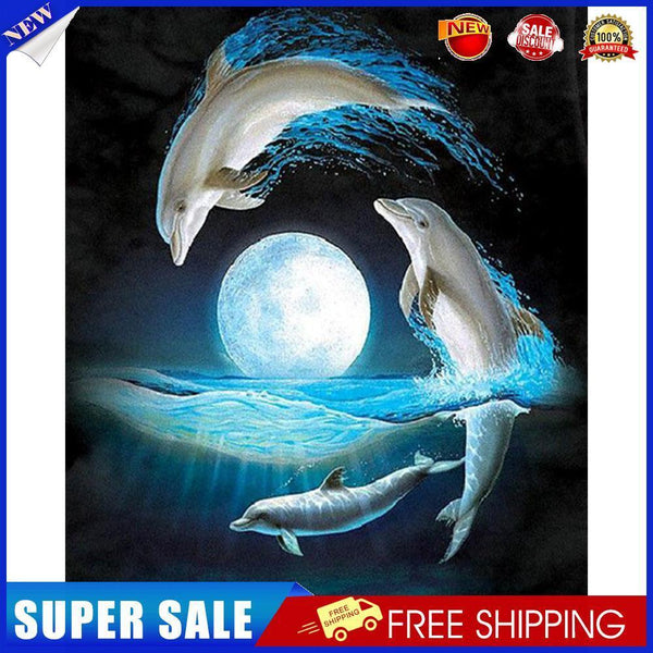 Dolphin Oil Paint By Numbers Kit DIY Acrylic Painting on Canvas Frameless