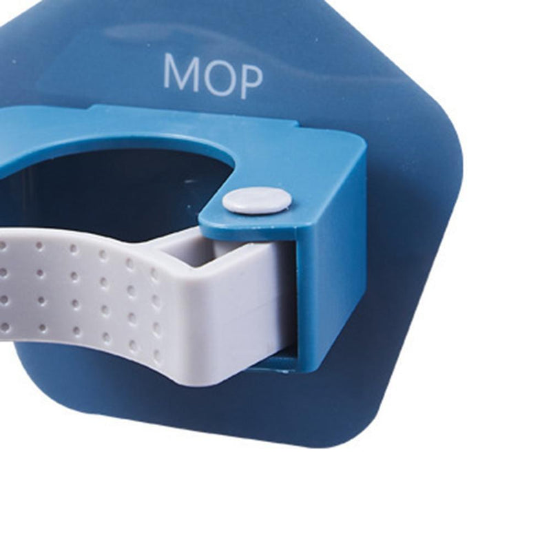 5pcs Adhesive Mop Holder Wall Mounted Anti-Slip Blue