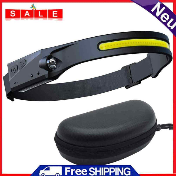 LED Headlamp Sensor Headlight Flashlight Rechargeable Outdoor COB Work Lamp