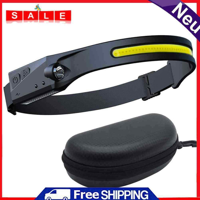 LED Headlamp Sensor Headlight Flashlight Rechargeable Outdoor COB Work Lamp