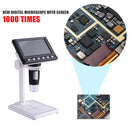 8 LED Digital Microscope Electronic LCD 1000X Magnifier w/ Bracket (White) Newly