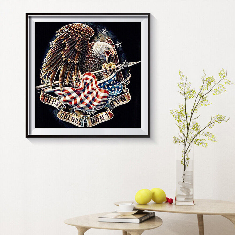 Eagle and Flag Frameless Oil Paint by Numbers Kit DIY on Canvas Picture Art