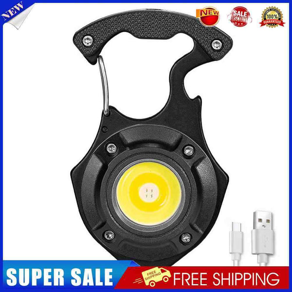 #A Type-C USB Charging COB LED Camping Outdoor Flashlight Keychain Bottle Open