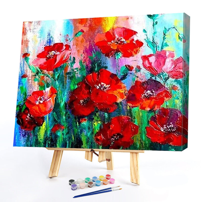 DIY Handmade Digital Picture Flowers Frameless Oil Painting By Number Handicraft