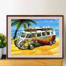 DIY Diamond Painting Kits Full Round Drill Home Wall Decor Beach Bus