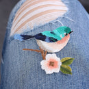 Flower Motif Beautiful Sewing Embroidered Birds Applique Patch Sew/Iron on