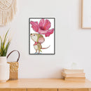 2 Strands Mouse with Flowers Partial Embroidery Stamped Cross Stitch Home Decor