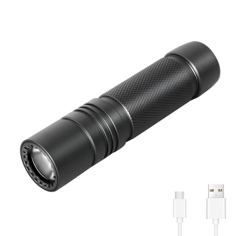 USB-C Rechargeable LED Mini Flashlight Portable 300lm 6 Gears Waterproof Torch