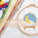 Punch Needle DIY Needlework Wool Poke Embroidery Kit with Yarn Home Decoration