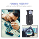 30X Pull Jewelry Magnifier Magnifying Glass Portable Loupe with LED Light Newly