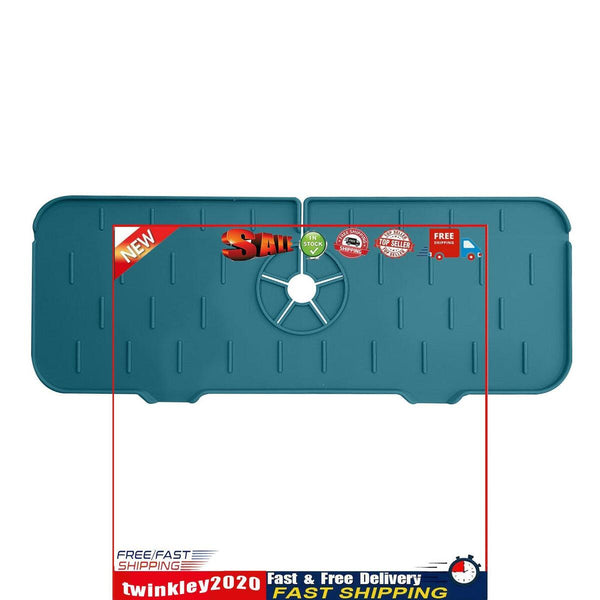 Kitchen Silicone Faucet Absorbent Mat Microfiber Sink Protector (A Green) Newly