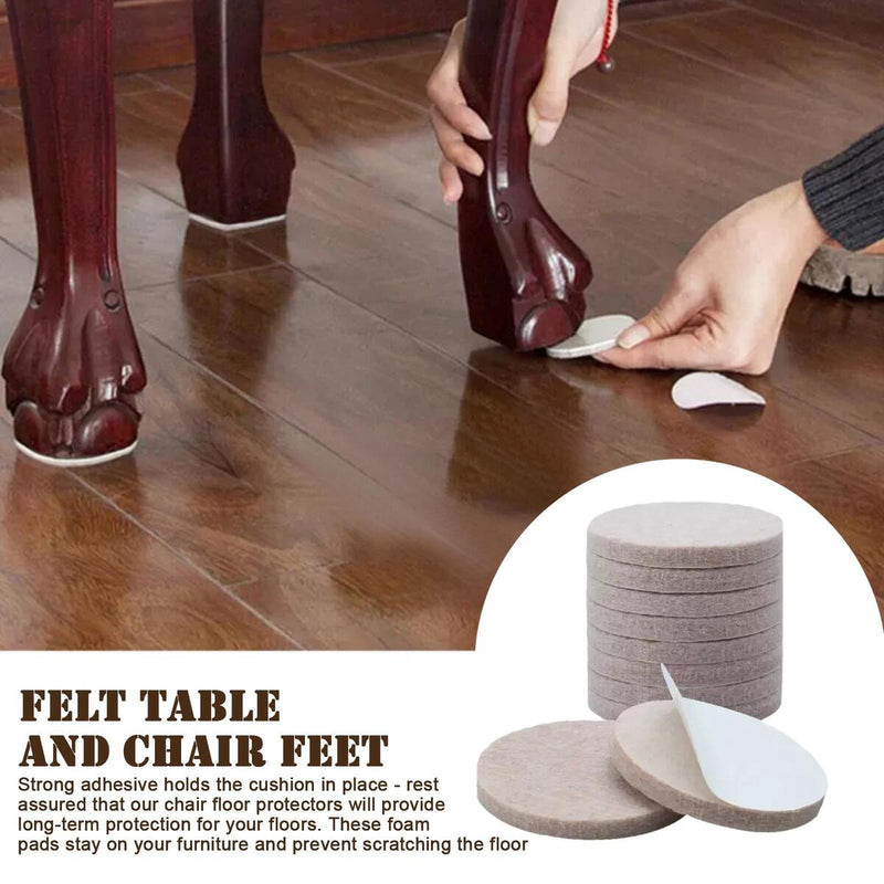 12pcs Beige Round Table Chair Foot Felt Pad Furniture Floor Protector ?2.9CM/